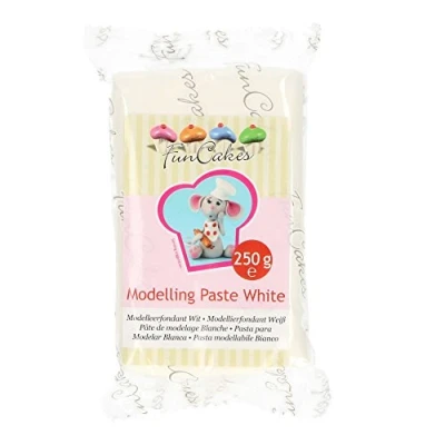 Image de FunCakes Pâte à modeler blanche : parfaite pour des figurines, décorations de gâteaux et volants solides, lisses flexibles, sans halal, casher gluten, 250 g