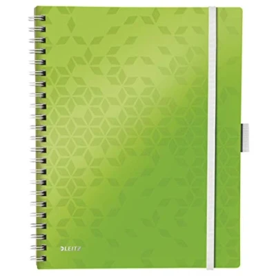 Image de Leitz, Cahier à spirales A4 PP ligné, Leitz WOW Be Mobile, Vert, 46440054