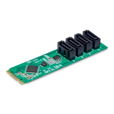Image de StarTech.com 4 Port M.2 to SATA Adapter Card, PCIe 3.0 HDD/SSD Expansion ASM1064 Chipset, N