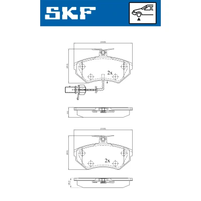 Image de SKF VKBP 80547 E Jeu de plaquettes frein contact signal d&#039;usure inclus VOLKSWAGEN: Passat B5 GP Break, Berline, Berline