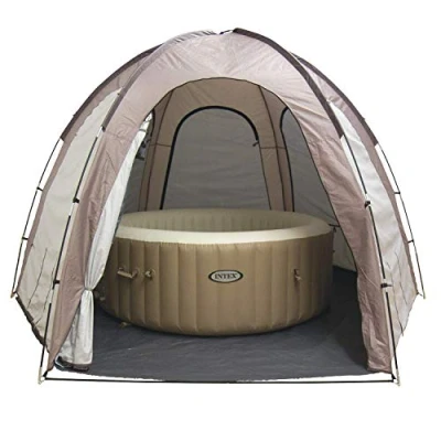 Image de Toit à remous Steinbach 036430 de piscine pour spas jusqu&#039;à environ Ø 239 x 71 cm avec ouvertures service unité technique 350 290 220 (LxPxH)