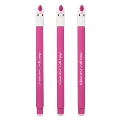 Image de Eberhard Faber 599036 Lot de 3 stylos roller effaçables motif licorne, encre gel bleue 0,7 mm
