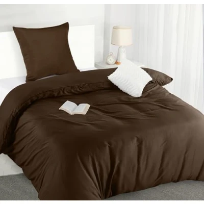 Image de Utopia Bedding Housse de Couette 1 Personne 135x200 cm avec Taie d&#039;oreiller 80x80 (Marron) Parure lit 135 x 200 Ensembles Housses en Microfibre brossée Douce