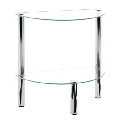 Image de HAKU Möbel Table d&#039;appoint chromé, métal, Verre trempé Dim.: L 45 cm x H 47 P 22 cm, Style: Modern