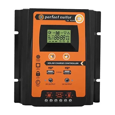 Image de Régulateur de Batterie, contrôleur Charge Solaire 12 V 24 30 A 50 70 MPPT Contrôleurs Panneau Batterie Dual USB Écran LCD