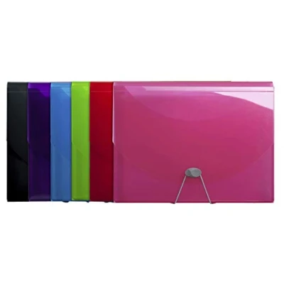 Image de Exacompta Réf. 58770E Carton de 6 trieurs valisette Iderama PP en polypropylène fermeture par élastique et bouton 13 compartiments dim 33x25cm pour dossiers 24x32 cm assorties