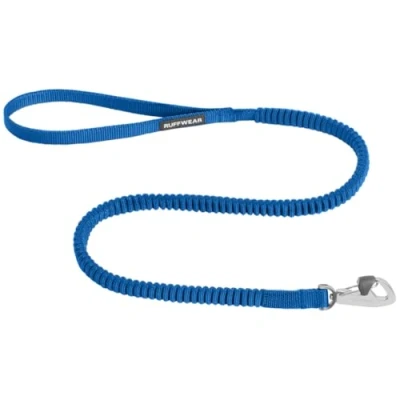 Image de RUFFWEAR Trail Runner Laisse Extensible pour Chien 1 m à 1,8 sans nœuds Très résistante la Course et Promenade du Zéro Choc Bleu Taille L