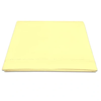 Image de Pizuna 100% Coton Pur Drap Plat 2 Personnes 240x280 cm Jaune Doux, Longue Tige 400 Fils Armure Satin de Luxe avec Ourlet élégant (Drap pour Lit Doux)