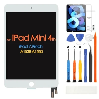 Image de ARSSLY pour iPad Mini 4 7.9 Remplacement Écran LCD Tactile Digitizer 2015 A1538 A1550 Assemblée Complète Panneau De Verre Matrice Pièces Kit (Blanc)