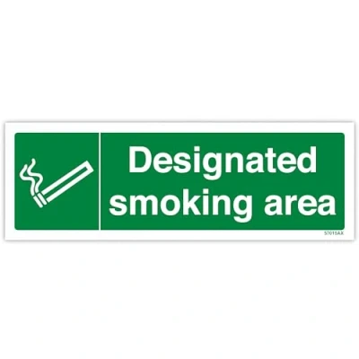 Image de 57015 vsafety Baguette ax s &quot;Zone fumeur Désigné Prohibition signe, autocollant, paysage, 300 mm x 100 mm, vert