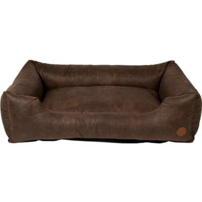 Image de JACK AND VANILLA Sofa pour Chien JV Classy Panier de Couchage Durable et Tout Confort Chiens Simili Cuir, Couleur Bark, XL, 120 x 82 27 cm