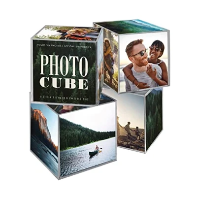 Image de MCS Plastique 6 pans Photo Cube, Clair, Lot de 4