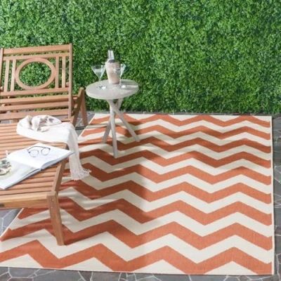 Image de Safavieh Grand Tapis de Salon rectangulaire pour Une Utilisation en intérieur, Polypropylène, Terracotta/Beige, 120 X 180 cm