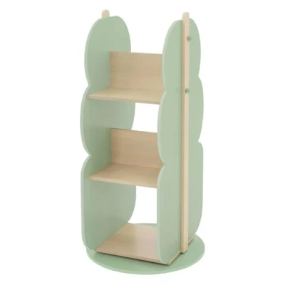 Image de Joyz Bibliothèque pour Enfants en Forme d&#039;Arbre, Ø 48x96 cm, Bois, Vert Naturel, Etagère à 2 Côtés avec 5 Compartiments, Pivotant 360, Meubles Ranger les Livres et Jouets Chambre d&#039;Enfant