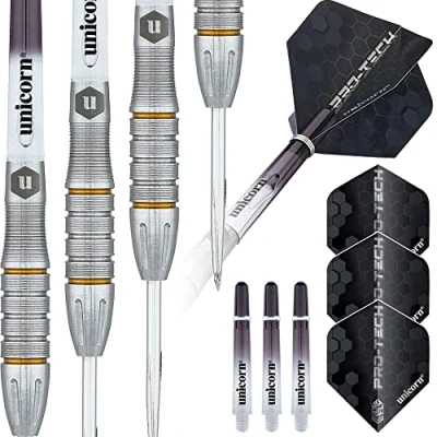 Image de Unicorn ProtechStyle 5Fléchettes à Pointe en Acier Unisexe, Argenté/doré, 27 g