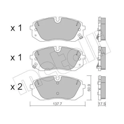 Image de METELLI 22 1370 0 Jeu de plaquettes frein avec indicateur d&#039;usure HYUNDAI: i20 III