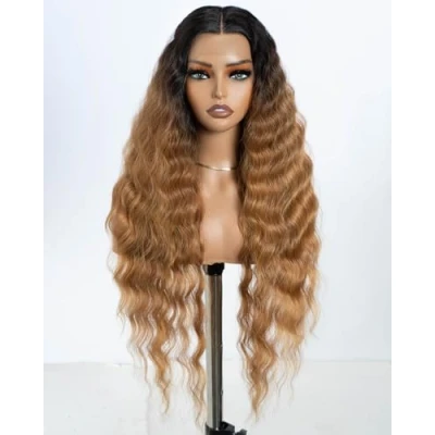 Image de Style Icon perruques Lace Front Wigs Synthetique 76cm Longue Perruque Ondulée Devant En Dentelle Pour Femmes Fibres Résistantes À La Chaleur