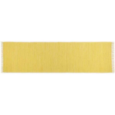 Image de Dhurry avec taches tissé plat tapis en 100% coton; main, lavable, réversible 70 x 250 cm; vert Happy Cotton