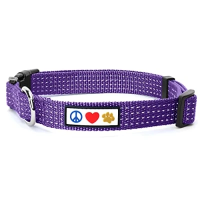 Image de PAWTITAS Collier Chien reflechissant pour Chiot Animal Compagnie Accessoire Colliers Chiens Petit Colier Violet S