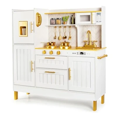 Image de Leomark Gold Une Magnifique Cuisine 96,5cm x 30cm H103 cm en Bois pour Les Petits Chefs au Style Unique ! des Accessoires Réalistes Heures de Jeu Créatif !!
