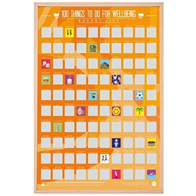Image de Gift Republic Poster 100 Things To Do For Wellbeing Scratch Off Bucket List Multicolore Pour salon 46 x 59 cm