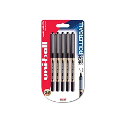 Image de uni ball Eye Broad UB 150 10 Lot de 5 stylos roller Pointe 1 mm Encre noire