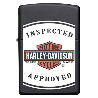 Image de Zippo Briquet tempête à Essence Rechargeable Harley Davidson, Noir Mat, 60005591 Normal