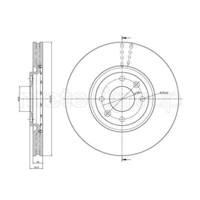 Image de METELLI 23 0985C Disque de frein 302,0 26,0 4 66,0 ventilé peint PEUGEOT: 208 I 3/5 portes, 308 3008 I, CITROËN: C4 II 5 portes