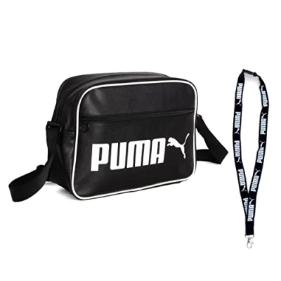 Image de PUMA Sac à bandoulière Campus Reporter Retro Bag Porte clés limité, Noir , Taille unique