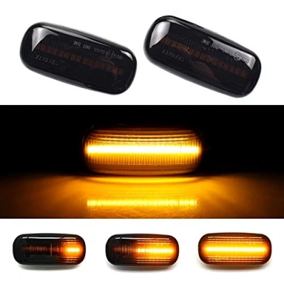Image de Hacreyatu Voiture Dynamique Eau LED Lumière Foliaire Clignotant pour A udi A3 S3 8P A4 S4 RS4 B6 B7 B8 A6 S6 RS6 C5 C7 (Noir)