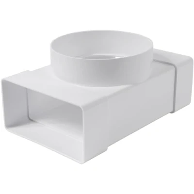 Image de Vent Systems Raccord de canal en T rectangulaire à 90 110 x 55 mm vers 100 diamètre sortie Pour chauffage, refroidissement, ventilation Adaptateur