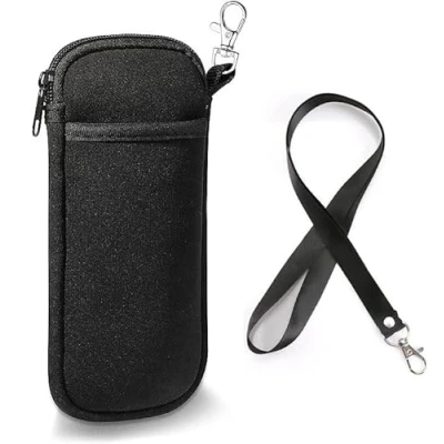 Image de Jlyifan Housse de protection en néoprène avec cordon tour cou pour iPhone 15 14 Plus 13 12 11 Pro Max, Samsung Galaxy S23 Ultra A14 A13 A54 A23 A53 A04s M14 M34 Google Pixel 7 (Noir)