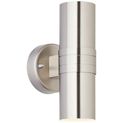 Image de BRILLIANT lampe Hanni LED applique murale d&#039;extérieur 2 lumières acier inoxydable 2x PAR51, GU10, 3W lampes à réflecteur incluses, (250lm, 3000K) Échelle A ++ E Classe de protecti