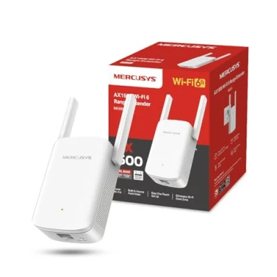 Image de MERCUSYS ME60X TP Link Repeteur WiFi 6 AX1500Mbps, Amplificateur WiFi, Répéteur Puissant, 1 Port Gigabit, Exterieur, Borne Extender, Compatible Avec Toutes Les Box Internet