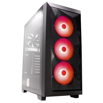 Image de Xilence Xilent Breeze X712.RGB Gaming PC Case, 3X 120mm ARGB Fan, 1x PWM ATX Midi Tower Glass Side Panel, Elegant Mesh Front for a Good Airflow, Lots of Interior, Black