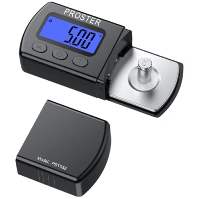 Image de Proster Mini Balance Numérique de Cellule la Platine Vinyle Tonalité Testeur Force d’Aiguille à Haute Précision 0.01g avec Ecran d’Affichage LCD Rétroéclairé
