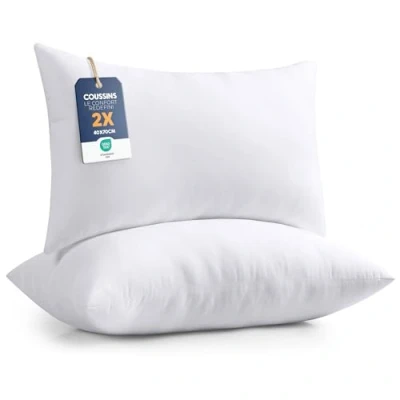 Image de Utopia Bedding Coussins de Garnissage 40 x 70 cm (Lot 2), Coussin à Recouvrir, Oreillers Intérieur, Rembourrage (Blanc)