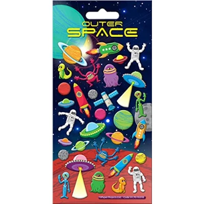 Image de Paper Projects Superbes autocollants réutilisables pour loisirs créatifs enfants et adultes Noir 19,5 cm x 9,5