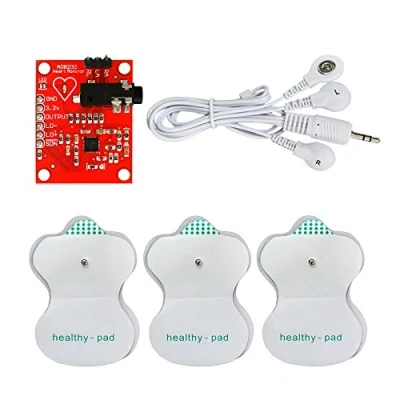 Image de iHaospace Module ECG AD8232 Mesure Capteur de fréquence cardiaque surveillance Pour appareil Arduino