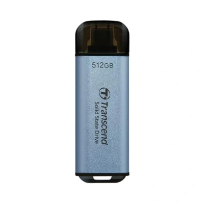 Image de Transcend SSD Portable ESD300C 512GB USB Type C 10 Gbit/s PS4/PS5 Compatible, Bleu TS512GESD300C