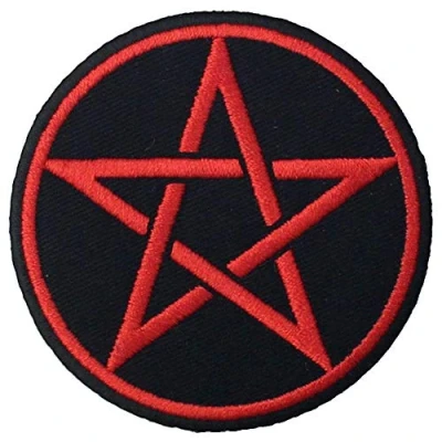 Image de EmbTao Symboles païens Gothiques Pentacle Brodé à Repasser ou Coudre Patch
