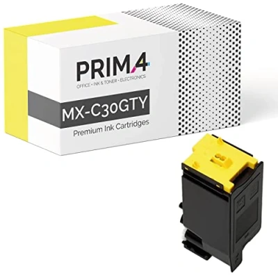 Image de PRIMA4 MX C30GTY Jaune Toner Compatible avec Imprimante Sharp C250F, C300 Series, C300P, C300W, C301W 6k Pages