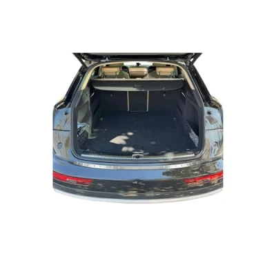 Image de Protection Seuil de Pare Chocs arrière Compatible avec Audi Q5 2016 2022 Couverture Coffre Bande Chargement Style élégant en Acier INOX Chromé Brossé