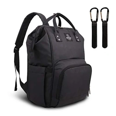 Image de Pipibear Sac a Dos Langer, langer Bebe Isotherme Cool Nappy Bag Organizer Grande Capacité (Noir)