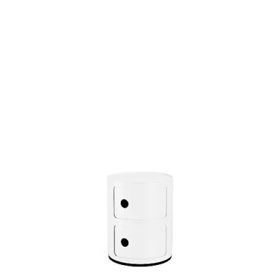 Image de Kartell Componibili Recycled, Meuble Conteneur 2 éléments, Blanc opaque