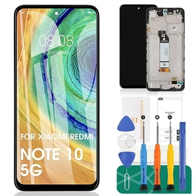 Image de pour Xiaomi Redmi Note 10 Écran LCD 5G Poco m3 Pro Remplacement 10T Numériseur Tactile (avec Cadre, Noir)