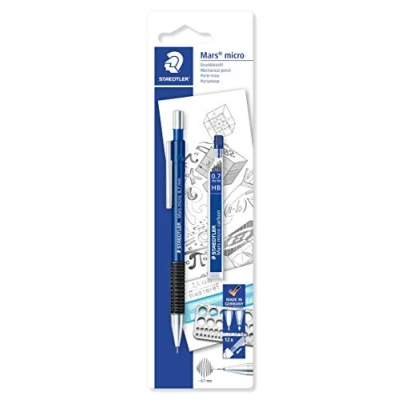 Image de Staedtler Mars Micro, Porte mine en métal de 0.7 mm, Étui blister avec 1 étui à mines HB 7757BK25DA