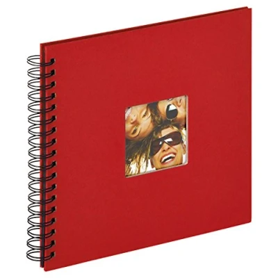Image de walther design album photo rouge 26 x 25 cm spirale avec découpe de couverture, Fun SA 108 R