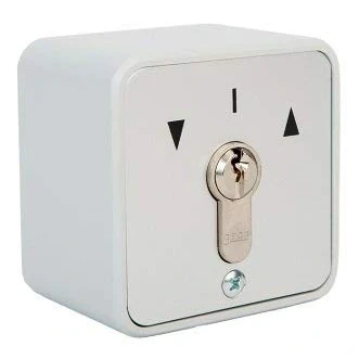 Image de GEBA MSC APZ1 2T/1 Surface Mount, Interrupteur à Clé, Deux Voies Fonction Momentary avec Cylindre, pour Portes Automatiques de Garage et Portails.