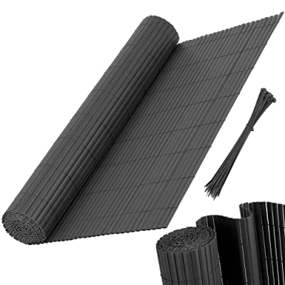 Image de KESSER® Pare Vue en PVC de Clôture Revêtement Balcon Paravent Lames renforcées résistantes aux intempéries, pour Jardin, Balcon, avec Attaches câbles, Bambou,90 x 300 cm